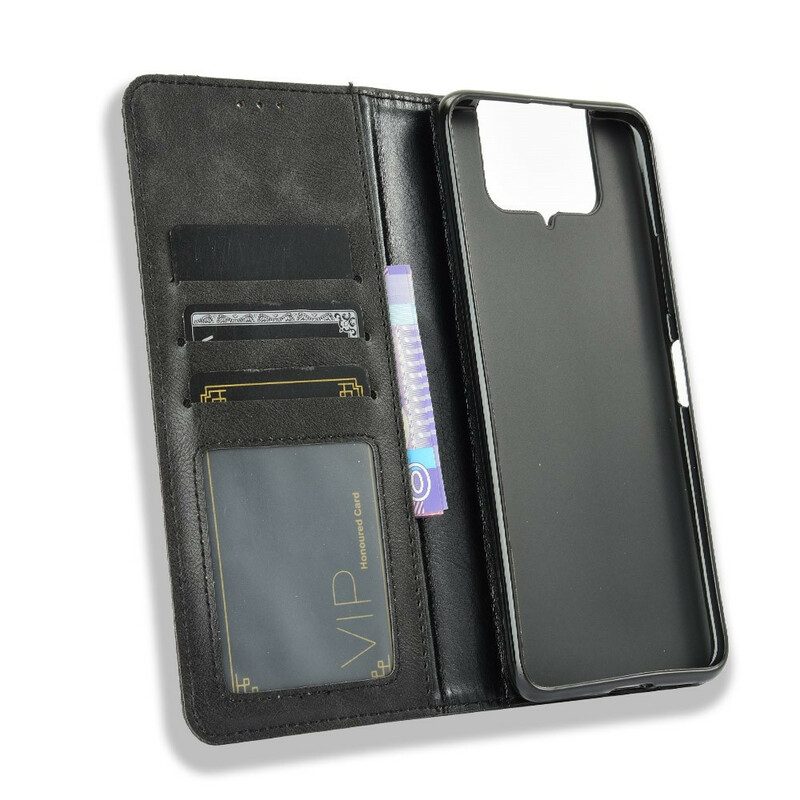 Schutzhülle Für Asus Zenfone 7 / 7 Pro Flip Case Stilisierter Vintage-ledereffekt