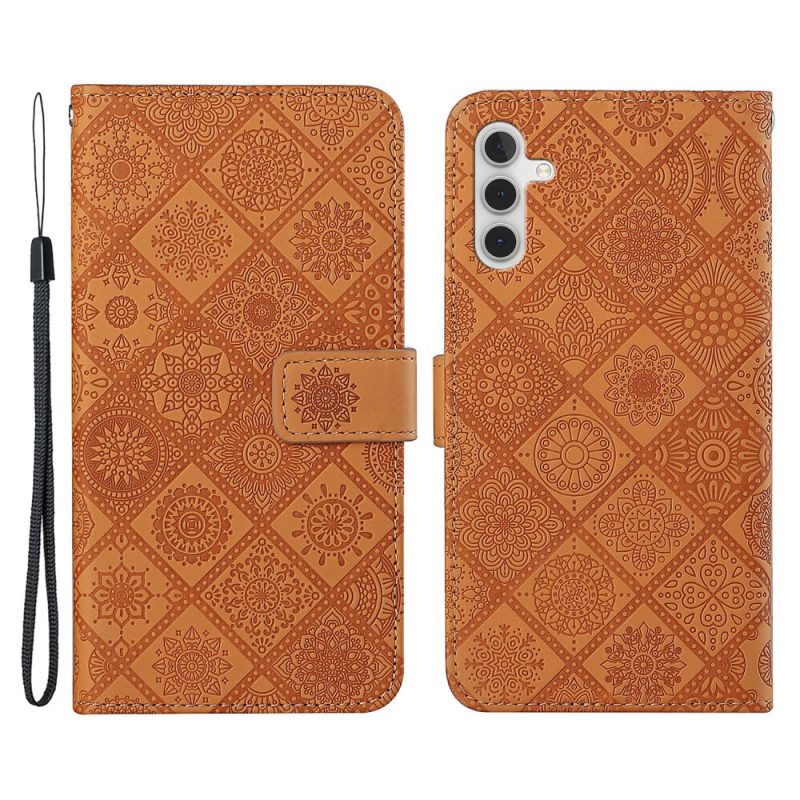 Flip Case Für Samsung Galaxy A34 5G Gobelinmuster