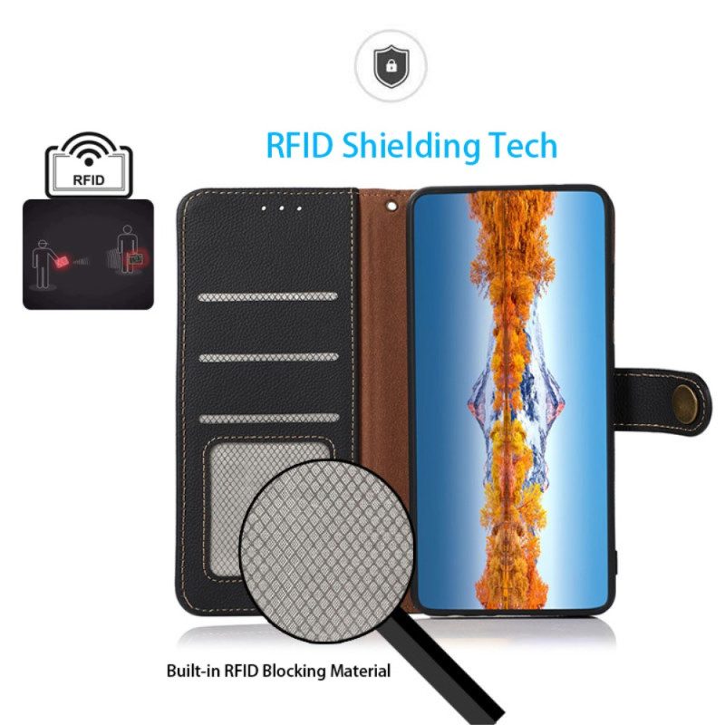 Flip Case Für Samsung Galaxy A34 5G Khazneh Rfid-echtleder