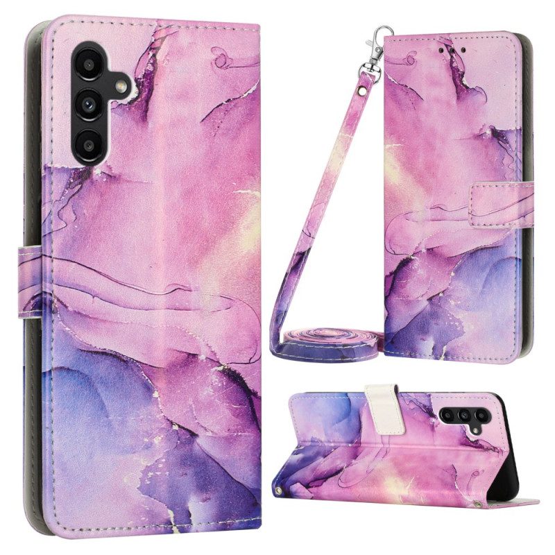 Flip Case Für Samsung Galaxy A34 5G Marmor-schultergurt