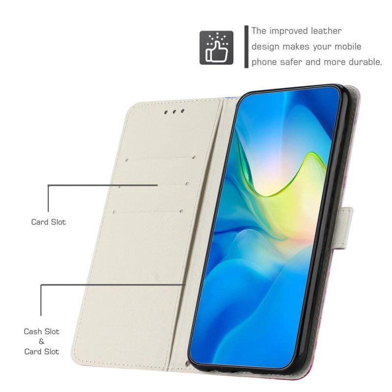 Flip Case Für Samsung Galaxy A34 5G Marmor-schultergurt