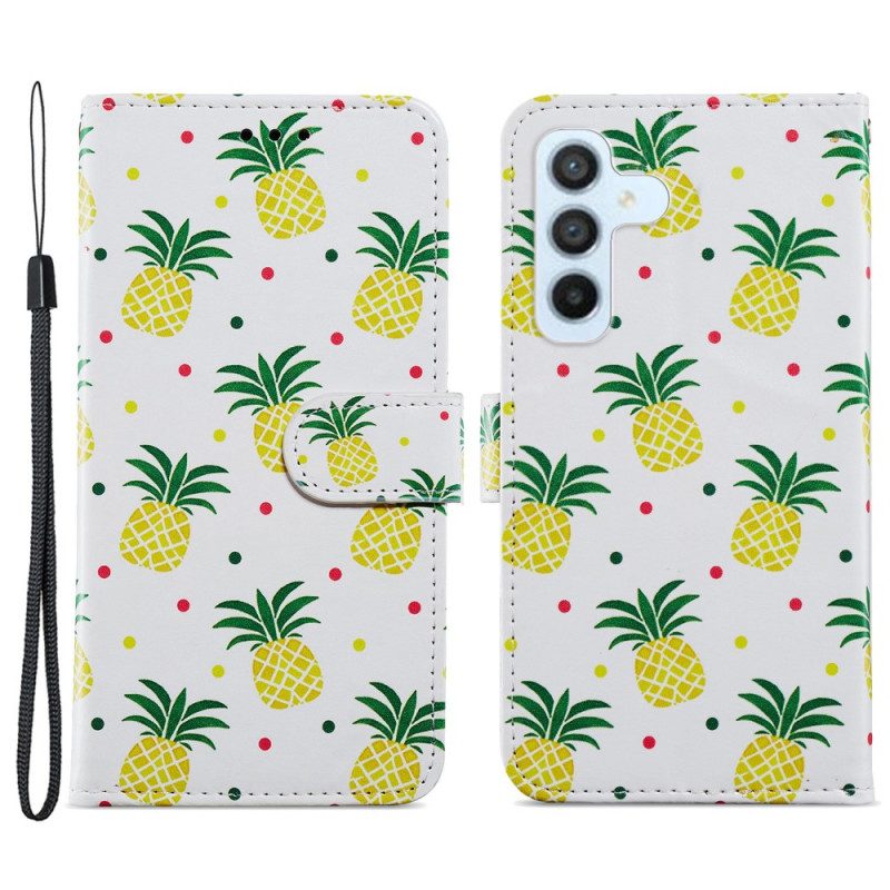 Flip Case Für Samsung Galaxy A34 5G Mehrere Ananas