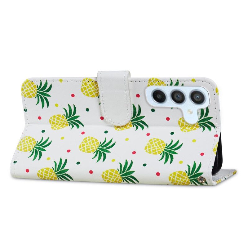 Flip Case Für Samsung Galaxy A34 5G Mehrere Ananas