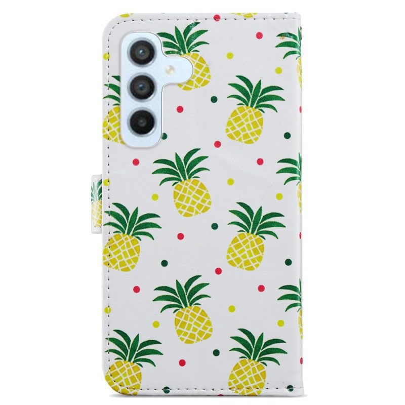 Flip Case Für Samsung Galaxy A34 5G Mehrere Ananas