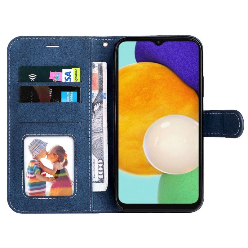 Flip Case Für Samsung Galaxy A34 5G Mit Kordel Dreifarbiges Armband