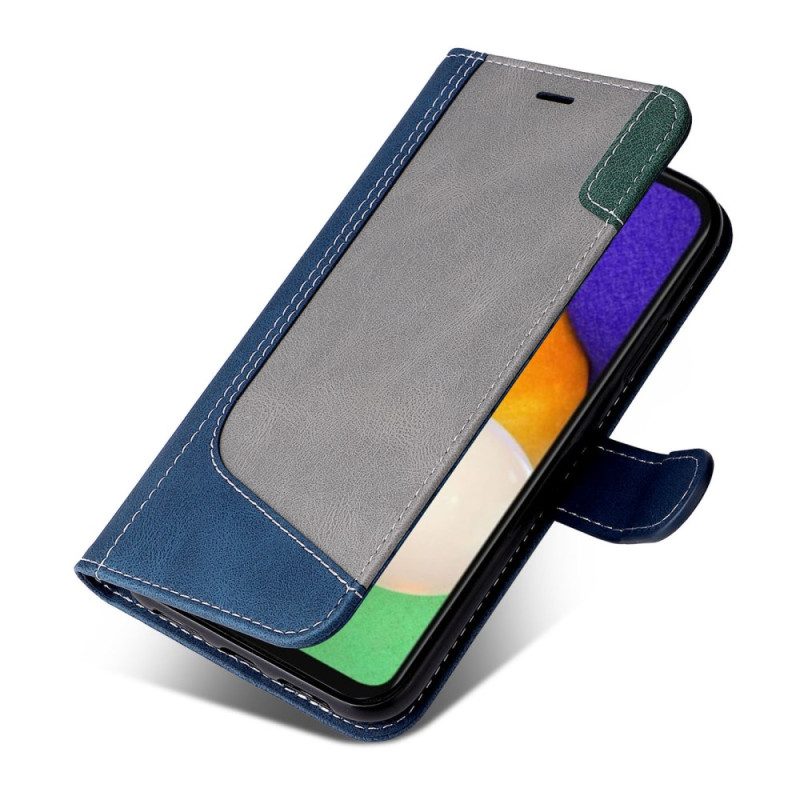 Flip Case Für Samsung Galaxy A34 5G Mit Kordel Dreifarbiges Armband