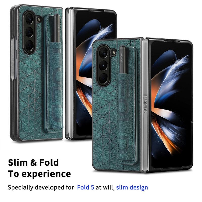 Hülle Samsung Galaxy Z Fold 5 Handyhülle Stifthalter Mit Riemen