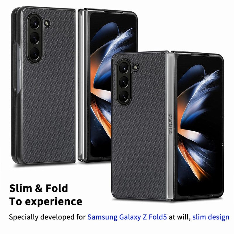 Hülle Samsung Galaxy Z Fold 5 Klassische Kohlefaser