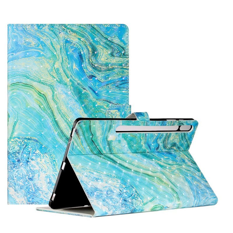 Flip Case Für Samsung Galaxy Tab S8 Plus / Tab S7 Plus Grüne Welle