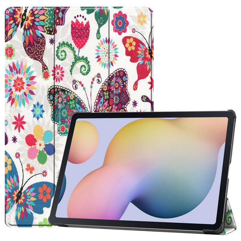 Schutzhülle Für Samsung Galaxy Tab S8 Plus / Tab S7 Plus Verbesserte Schmetterlinge Und Blumen