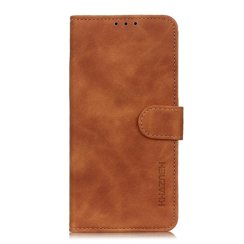 Flip Case Für Xiaomi Redmi 9C Matter Vintage-ledereffekt Khazneh