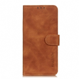 Flip Case Für Xiaomi Redmi 9C Matter Vintage-ledereffekt Khazneh