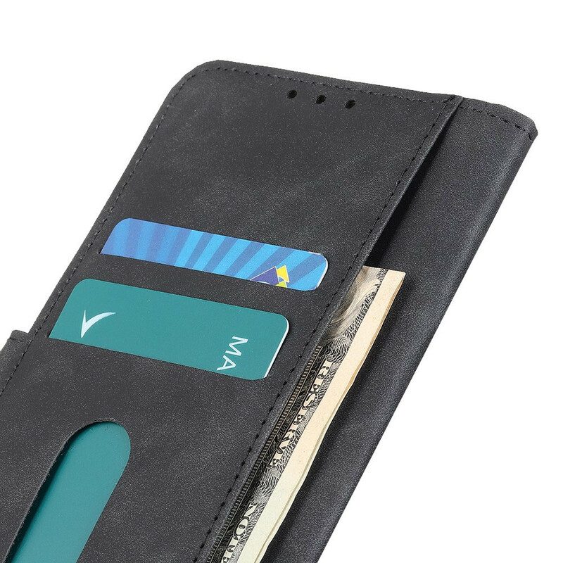 Flip Case Für Xiaomi Redmi 9C Matter Vintage-ledereffekt Khazneh