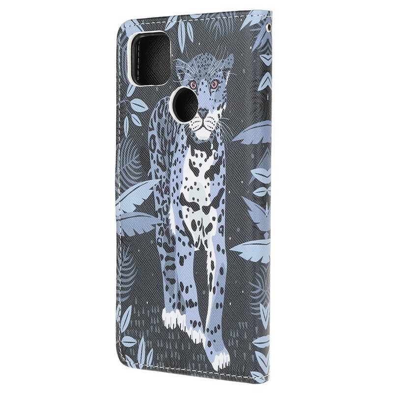 Flip Case Für Xiaomi Redmi 9C Mit Kordel Riemchen-leopard