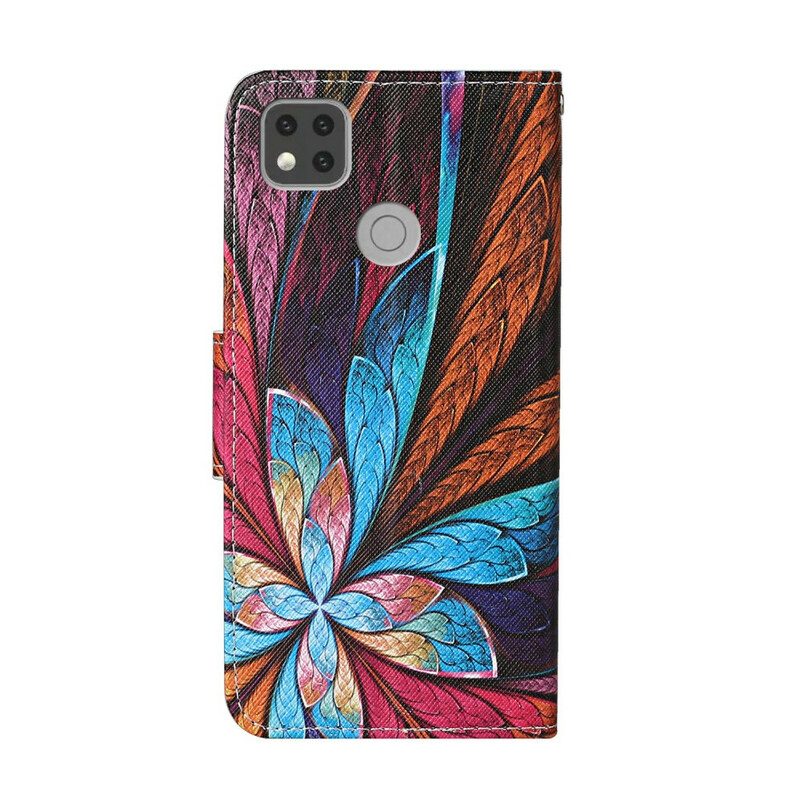 Flip Case Für Xiaomi Redmi 9C Pfauenblume