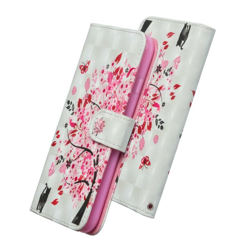 Flip Case Für Xiaomi Redmi 9C Rosa Baum