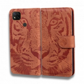 Flip Case Für Xiaomi Redmi 9C Tiger-gesichtsdruck