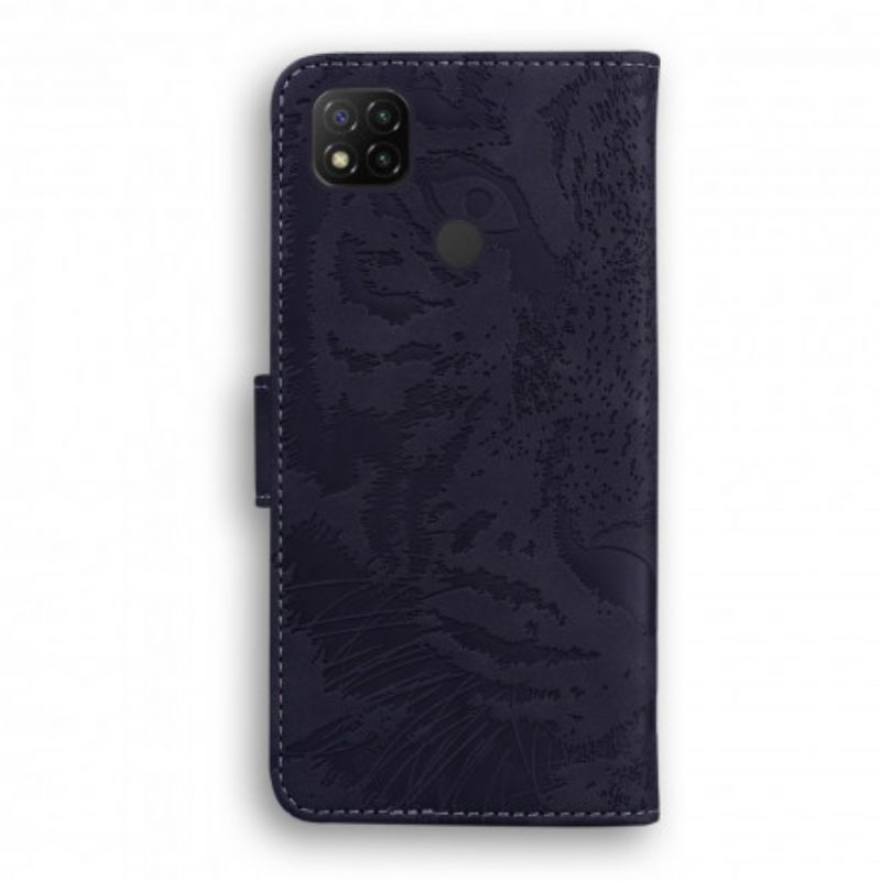 Flip Case Für Xiaomi Redmi 9C Tiger-gesichtsdruck