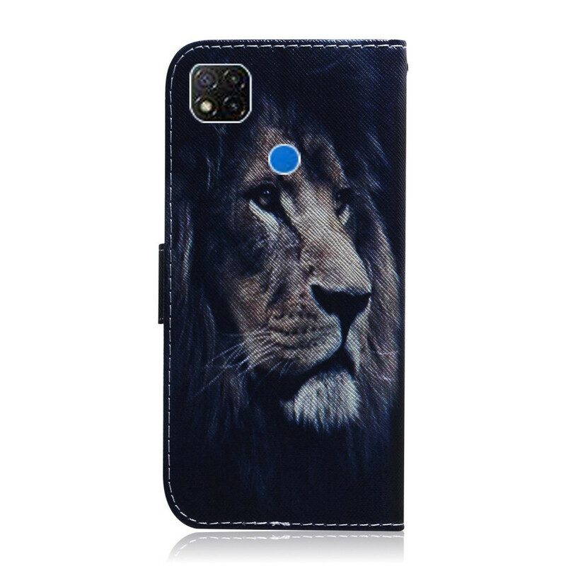 Flip Case Für Xiaomi Redmi 9C Träumender Löwe