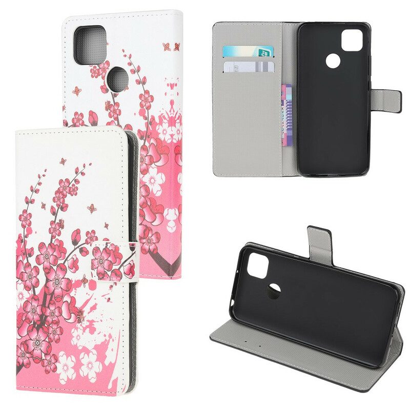 Flip Case Für Xiaomi Redmi 9C Tropische Blumen