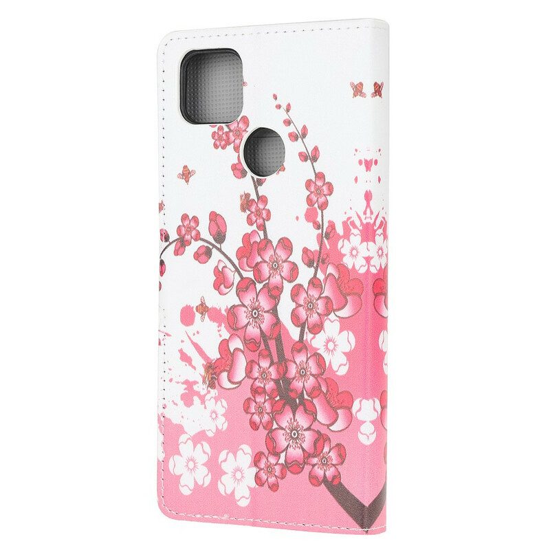 Flip Case Für Xiaomi Redmi 9C Tropische Blumen