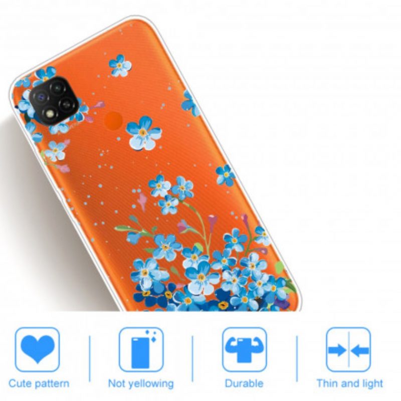 Handyhülle Für Xiaomi Redmi 9C Strauß Blauer Blumen