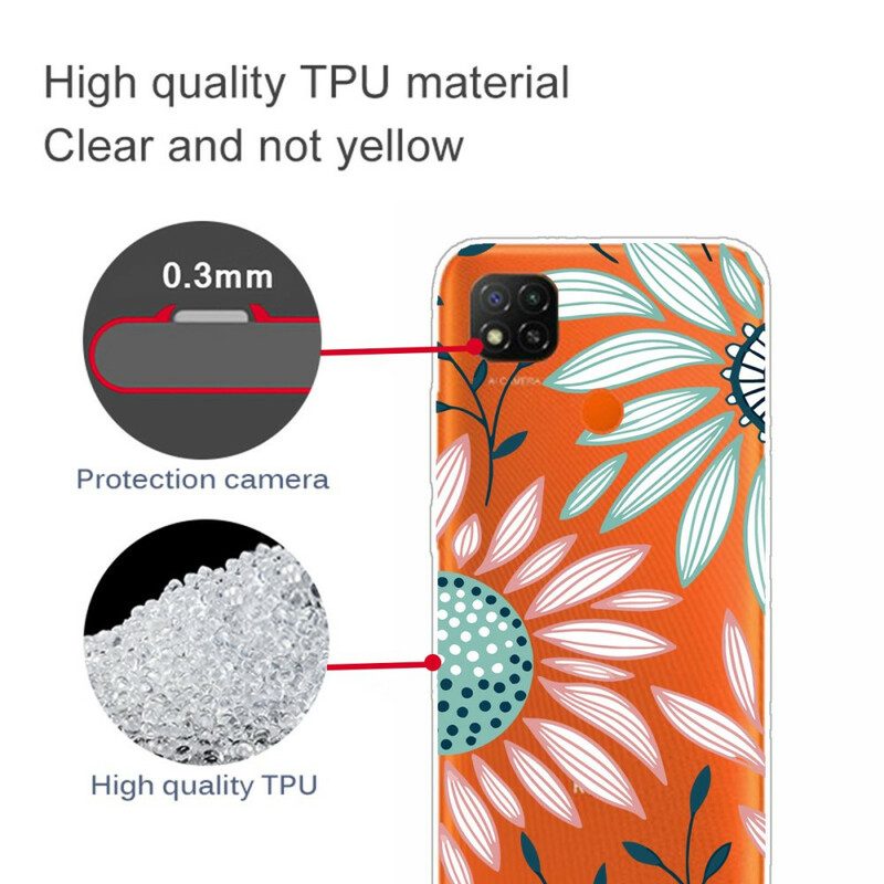 Handyhülle Für Xiaomi Redmi 9C Transparente Eine Blume