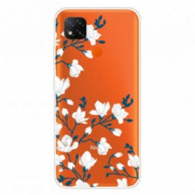 Handyhülle Für Xiaomi Redmi 9C Weiße Blumen