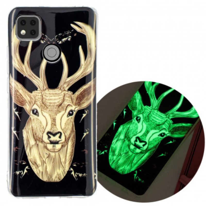 Hülle Für Xiaomi Redmi 9C Fluoreszierender Majestätischer Hirsch