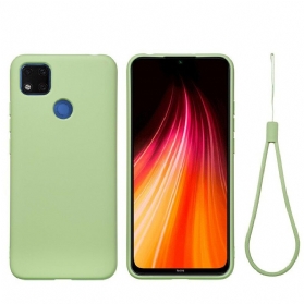 Hülle Für Xiaomi Redmi 9C Flüssiges Silikon Mit Lanyard