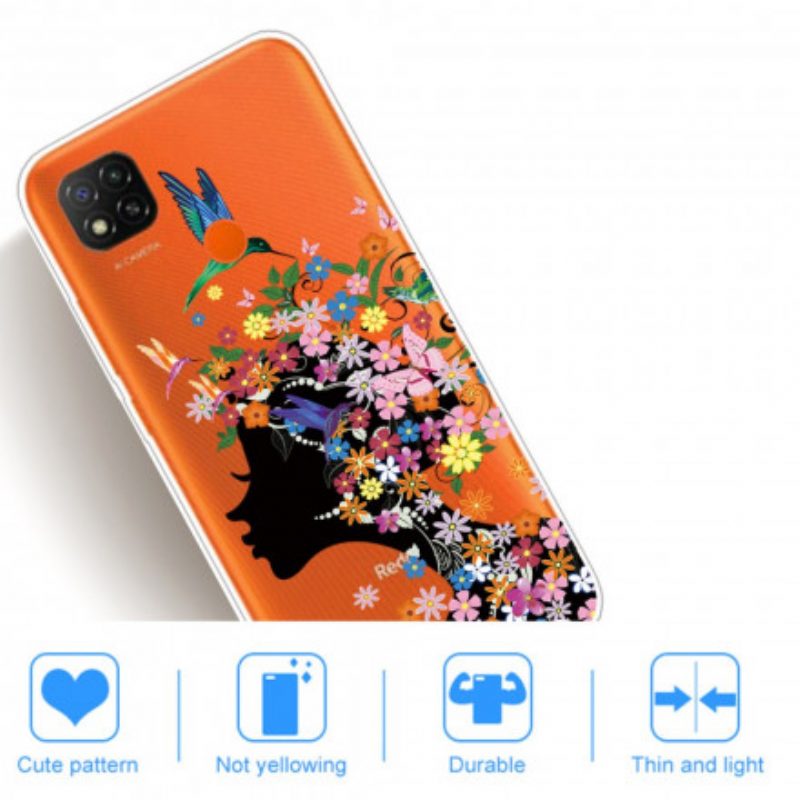 Hülle Für Xiaomi Redmi 9C Hübscher Blumenkopf