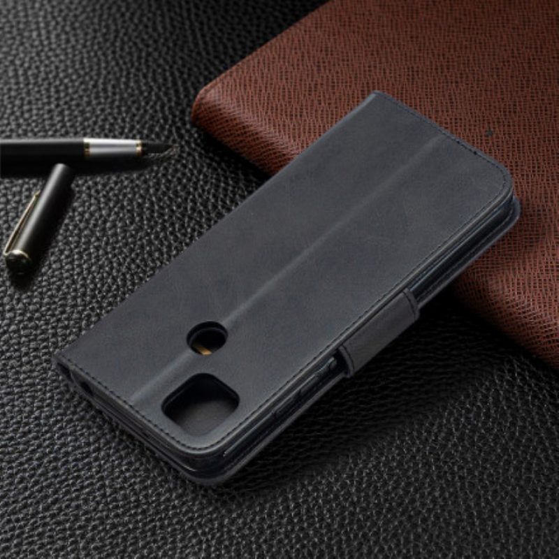 Lederhüllen Für Xiaomi Redmi 9C Flip Case Glatte Klappe Schräg