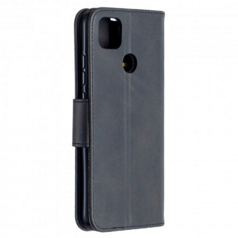 Lederhüllen Für Xiaomi Redmi 9C Flip Case Glatte Klappe Schräg