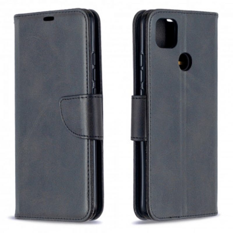 Lederhüllen Für Xiaomi Redmi 9C Flip Case Glatte Klappe Schräg