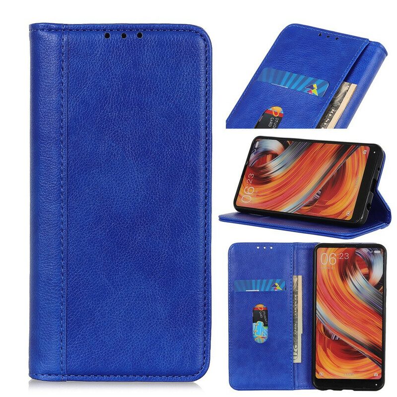 Schutzhülle Für Xiaomi Redmi 9C Flip Case Litschi-spaltleder-anhänger