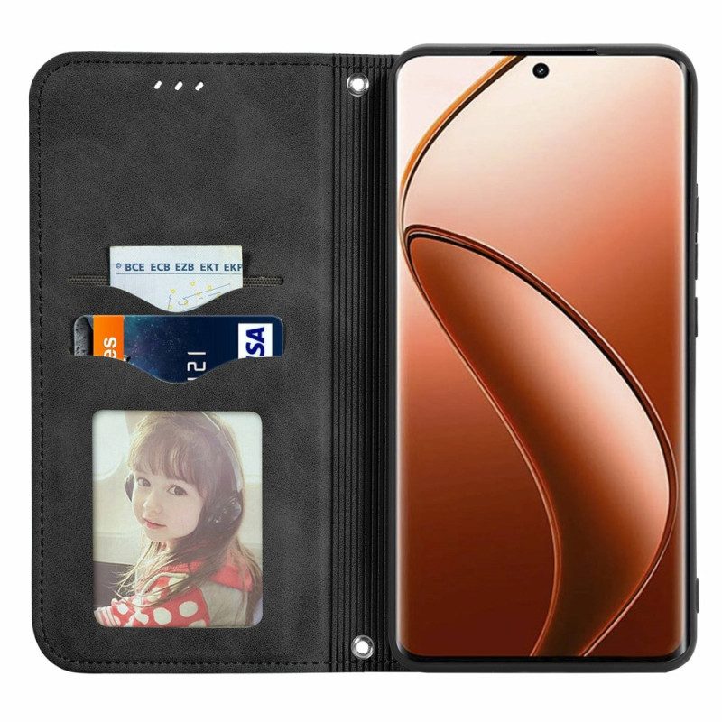 Flip Case Für Realme 12 Pro / 12 Pro Plus Wildledereffekt