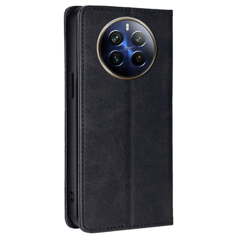 Flip Case Realme 12 Pro / 12 Pro Plus Ledereffekt