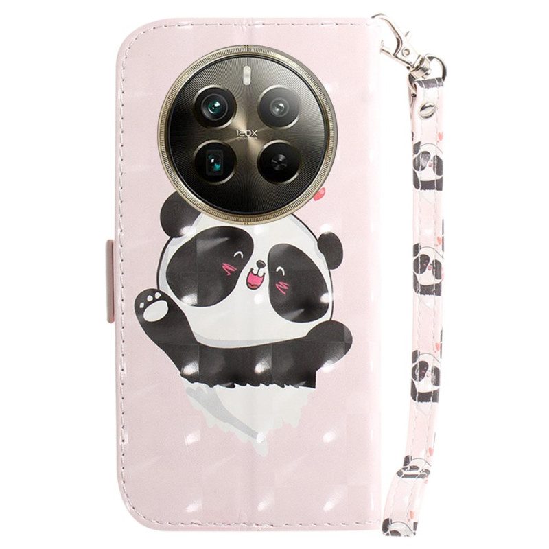 Lederhüllen Realme 12 Pro / 12 Pro Plus Panda Love Mit Riemen