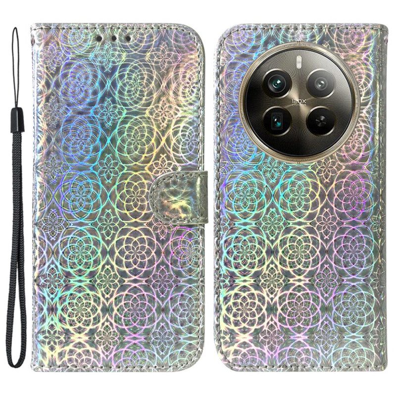 Lederhüllen Realme 12 Pro / 12 Pro Plus Riemchen-disco-stil