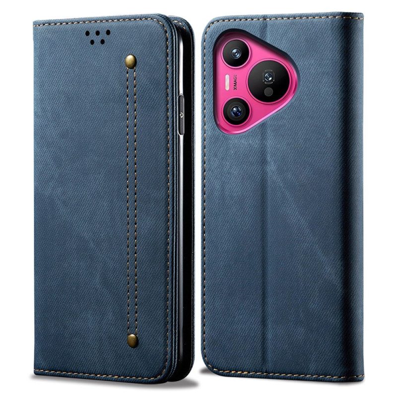 Flip Case Für Huawei Pura 70 Jeansstoff