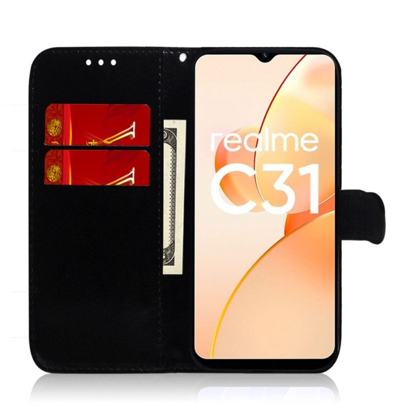 Flip Case Für Realme C31 Aus Kunstleder Mit Riemen