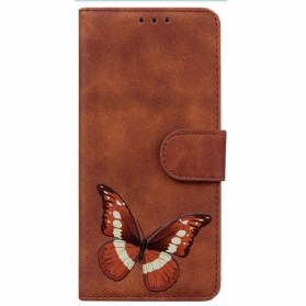 Flip Case Für Realme C31 Schmetterling Aus Kunstleder