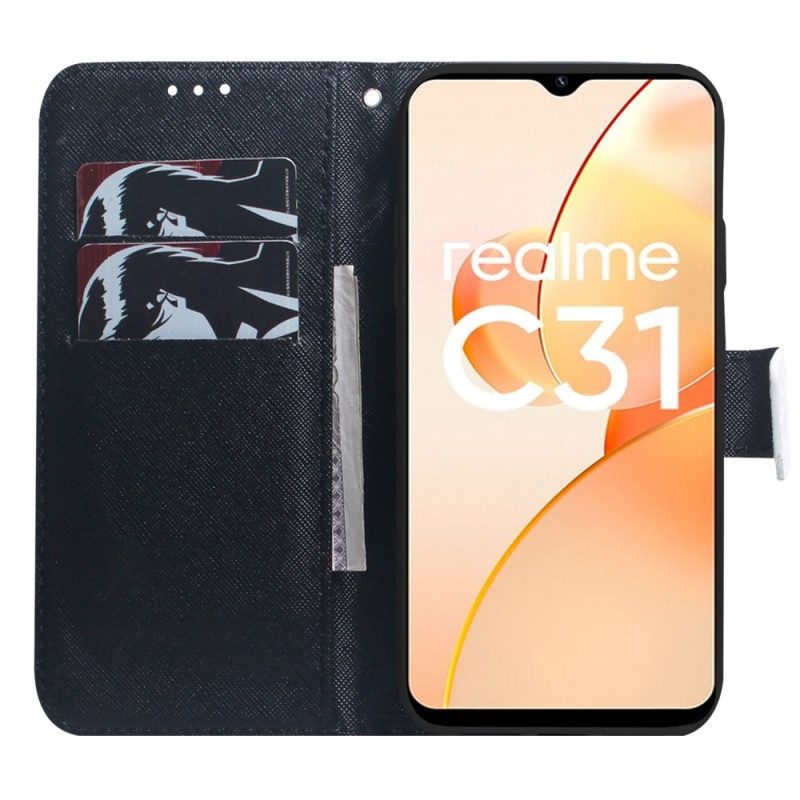 Lederhüllen Für Realme C31 Süßer Panda