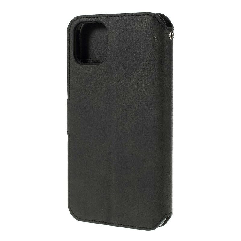 Flip Case Für iPhone 11 Pro Max Azns Ledereffekt