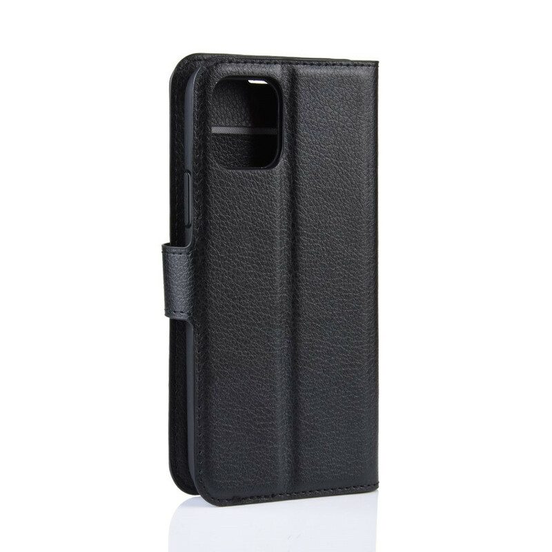 Flip Case Für iPhone 11 Pro Max Premium-litschi-ledereffekt