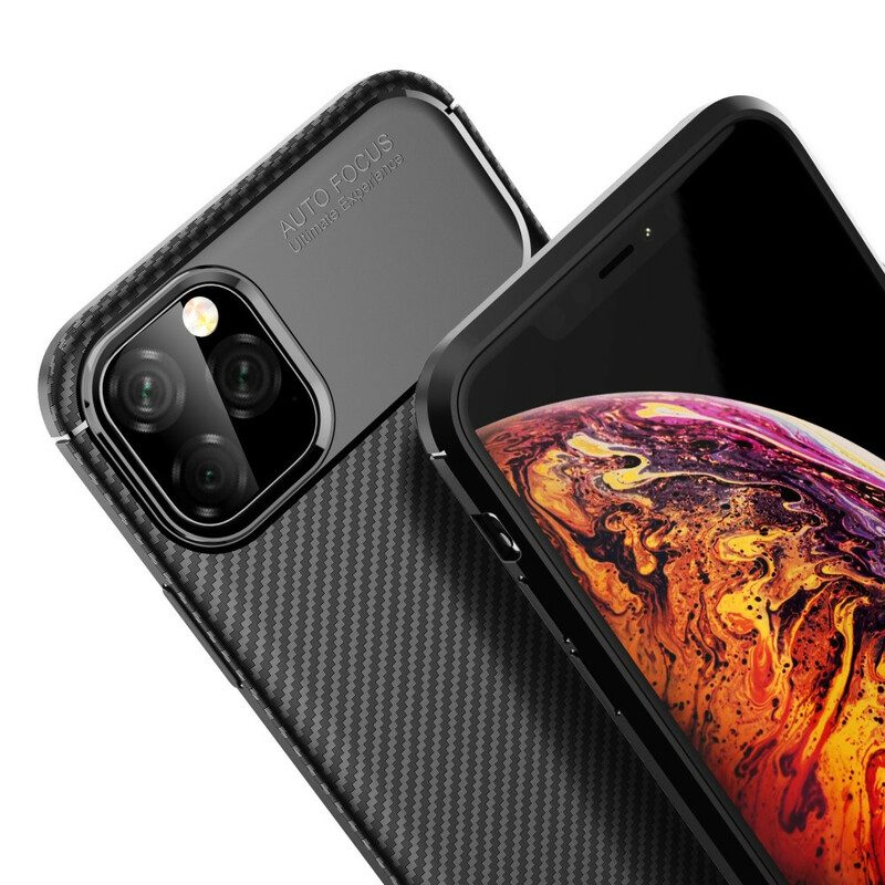 Handyhülle Für iPhone 11 Pro Max Flexible Kohlefaserstruktur