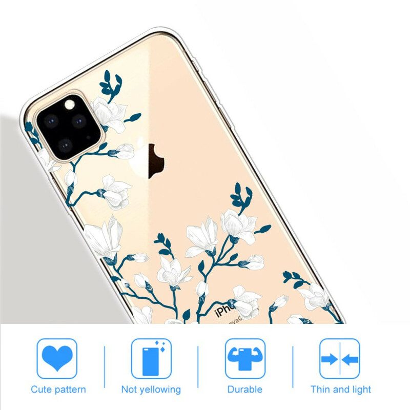 Handyhülle Für iPhone 11 Pro Max Weiße Blumen