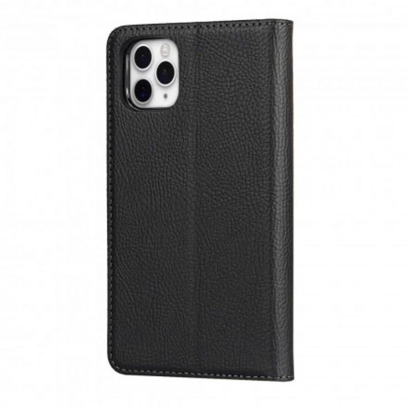 Hülle Für iPhone 11 Pro Max Flip Case Abnehmbares Echtes Litschi-leder