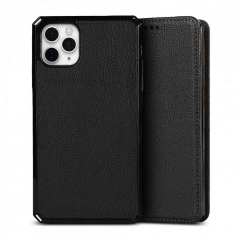 Hülle Für iPhone 11 Pro Max Flip Case Abnehmbares Echtes Litschi-leder