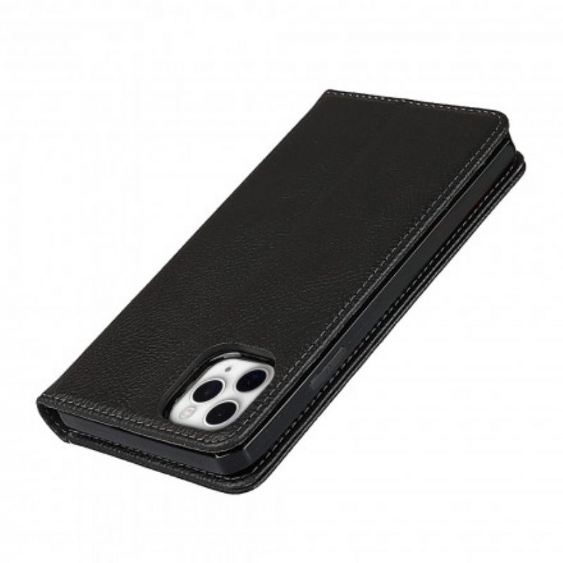 Hülle Für iPhone 11 Pro Max Flip Case Abnehmbares Echtes Litschi-leder